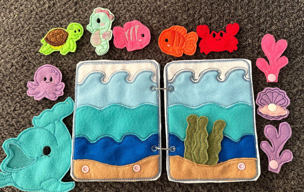 Under the Sea Quiet Book, Ocean Animal Finger Puppets, Teacher and
Child Learning Toy