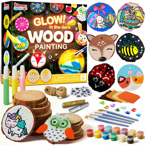 Glow in Dark Wooden Painting Craft Kit for Kids