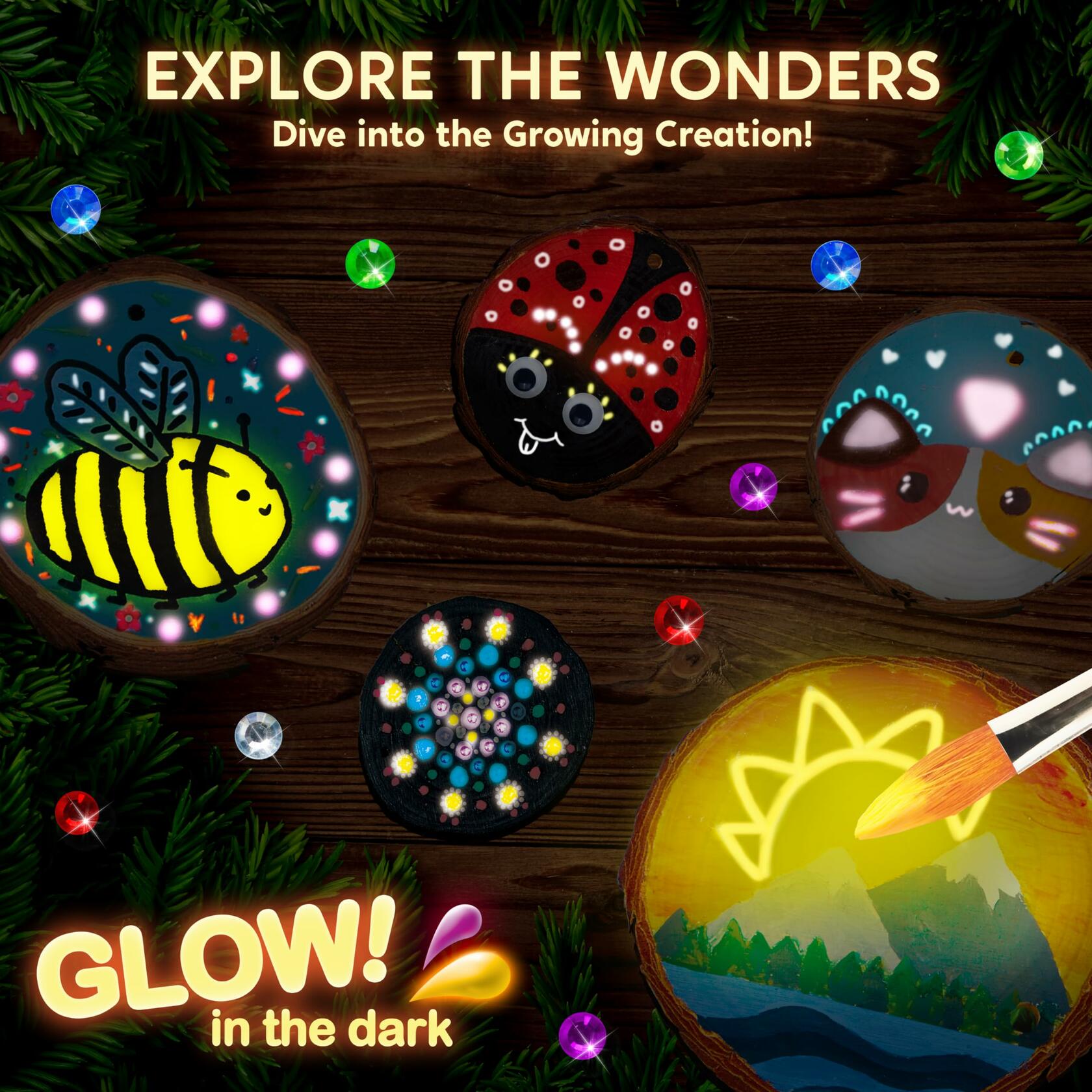 Glow in Dark Wooden Painting Craft Kit for Kids