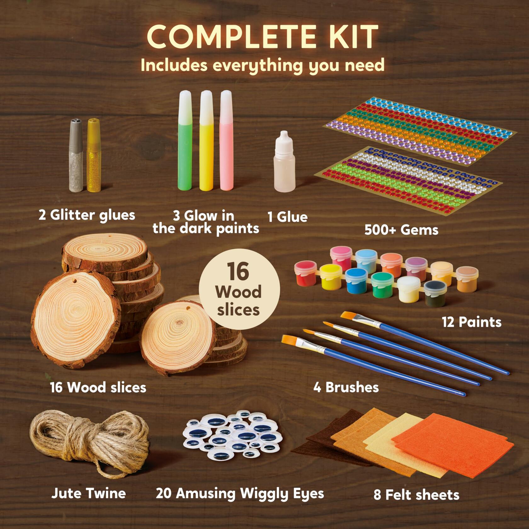 Glow in Dark Wooden Painting Craft Kit for Kids