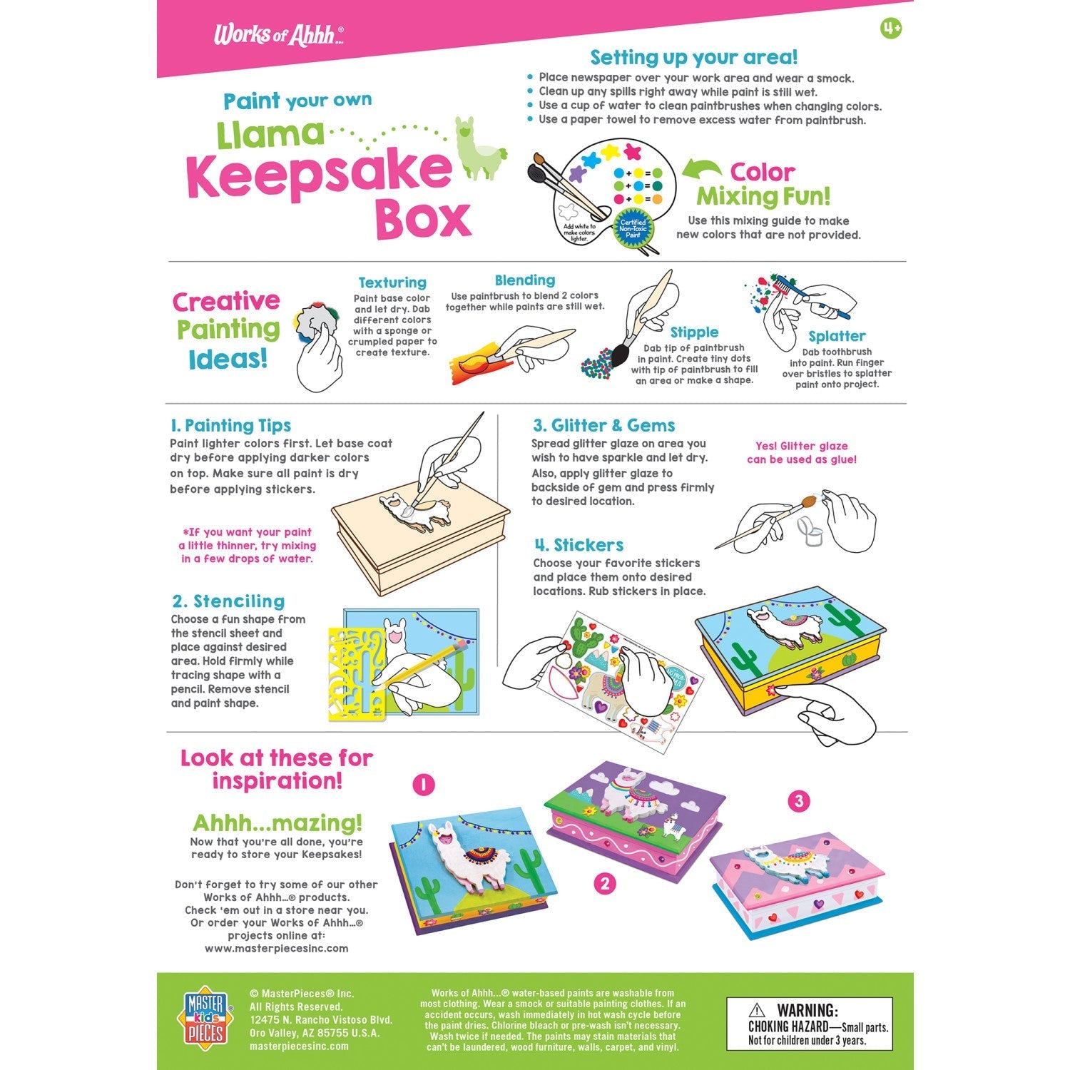 Llama Keepsake Box Wood Craft Paint Kit for Kids