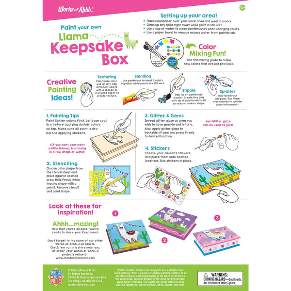 Llama Keepsake Box Wood Craft Paint Kit for Kids