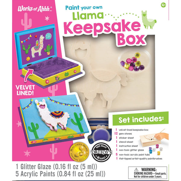 Llama Keepsake Box Wood Craft Paint Kit for Kids